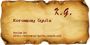 Korompay Gyula névjegykártya