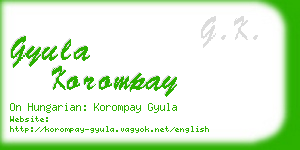 gyula korompay business card